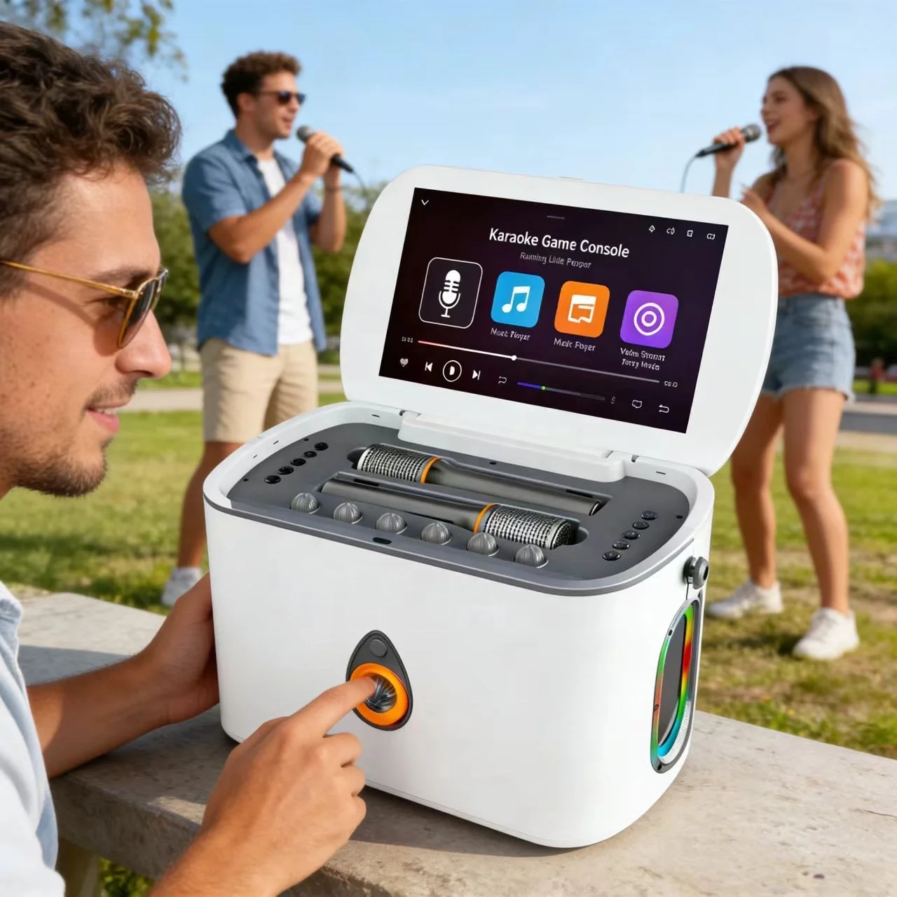 Wholesale K90 12 Inch HD Screen Karaoke Player Multifunctional Home KTV Equipment Outdoor Portable Karaoke BT Speaker