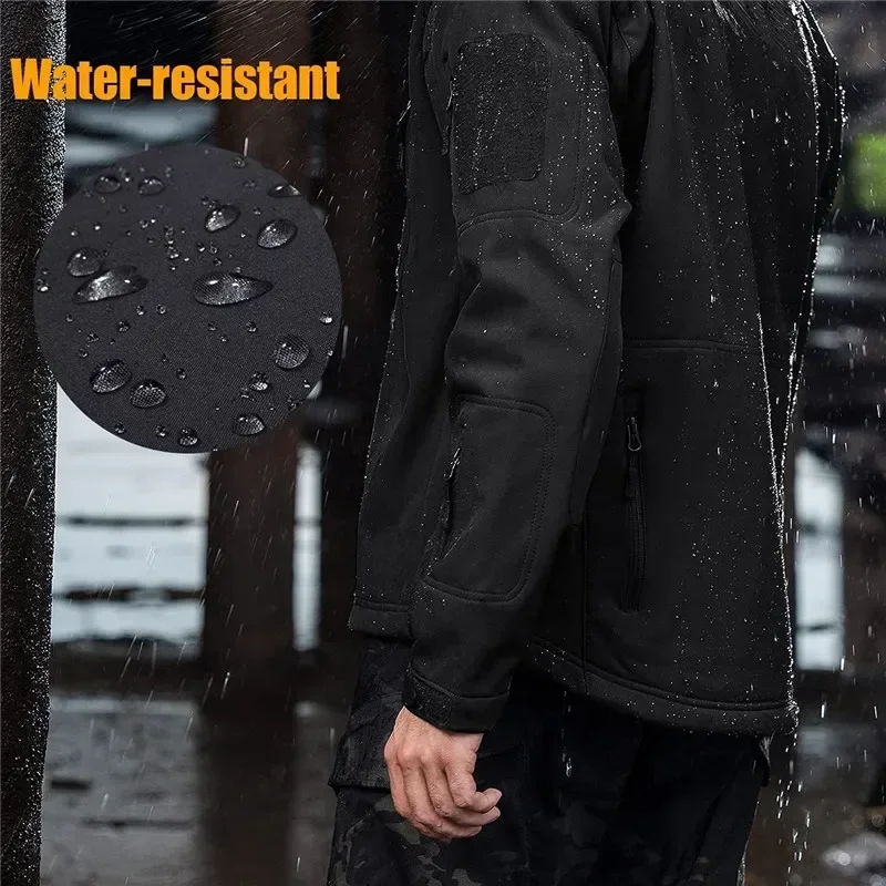 Military Outdoor Man Coat Custom Design Diy Logo Fleece Warm SoftShell Jackets for Men