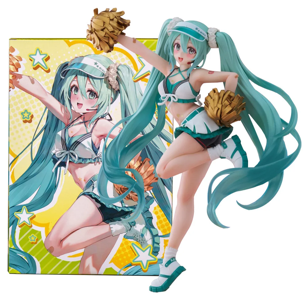 18CM Anime Hatsune Miku Fashion Figure Uniform Cheerleader Standing Model Toy Gift Collection Action Figure PVC