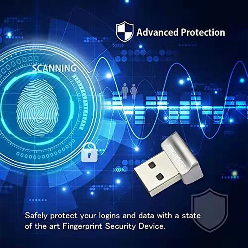 USB Fingerprint Reader Module for Windows 7,8,10 ,11 Hello Windows, Biometric Scanner padlock for Laptops & PC