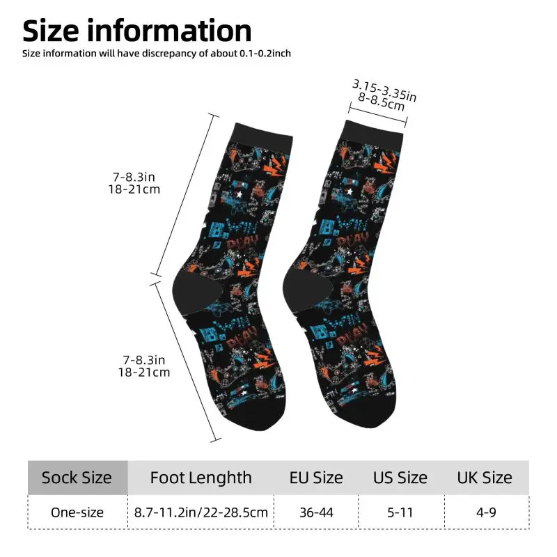 Video Game Controller Pattern Men Crew Socks Soft Comfortable Breathable Non-slip Socks Outdoor Sports Casual Socks Gifts