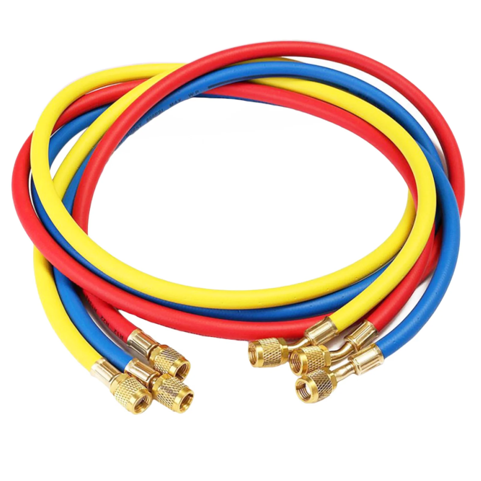 3Pcs 1.8M Refrigerant Hose 1/4 Sae 2500psi Refrigerant Charging Hose for R404a R12 R22 Air Conditioning Refrigerant