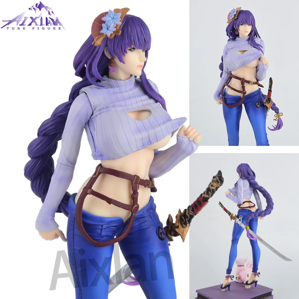 Aixlan 30cm New Series Anime Figure Raiden Shogun PVC Action Figure Yae Miko Keqing Figurine Collectible Model Toys Kid Gift