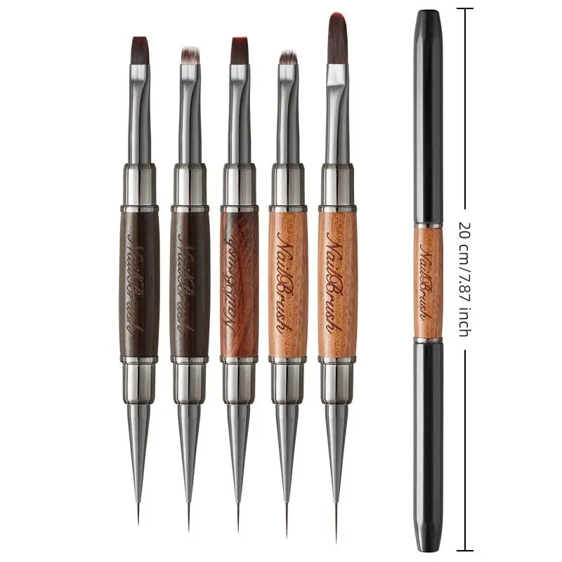 1 szt. Pióro do zdobienia paznokci z drewna sandałowego, dwustronny pędzel, pióro do modelowania paznokci, wysokiej jakości pióro do malowania, narzędzia do paznokci