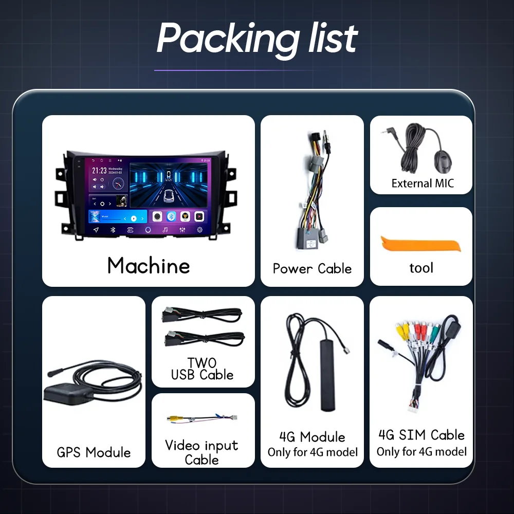 أندرويد 15 السيارات لنيسان نافارا فرونتير NP300 2015 -2024 راديو السيارة الوسائط المتعددة مشغل فيديو BT نظام تحديد المواقع والملاحة QLED شاشة واي فاي