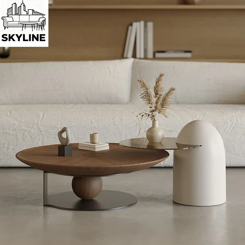 Luxury Round Coffee Tables Nordic Modern Transparent Hospitality Coffee Tables Bistro Glass Designer Table Basse Home Furniture