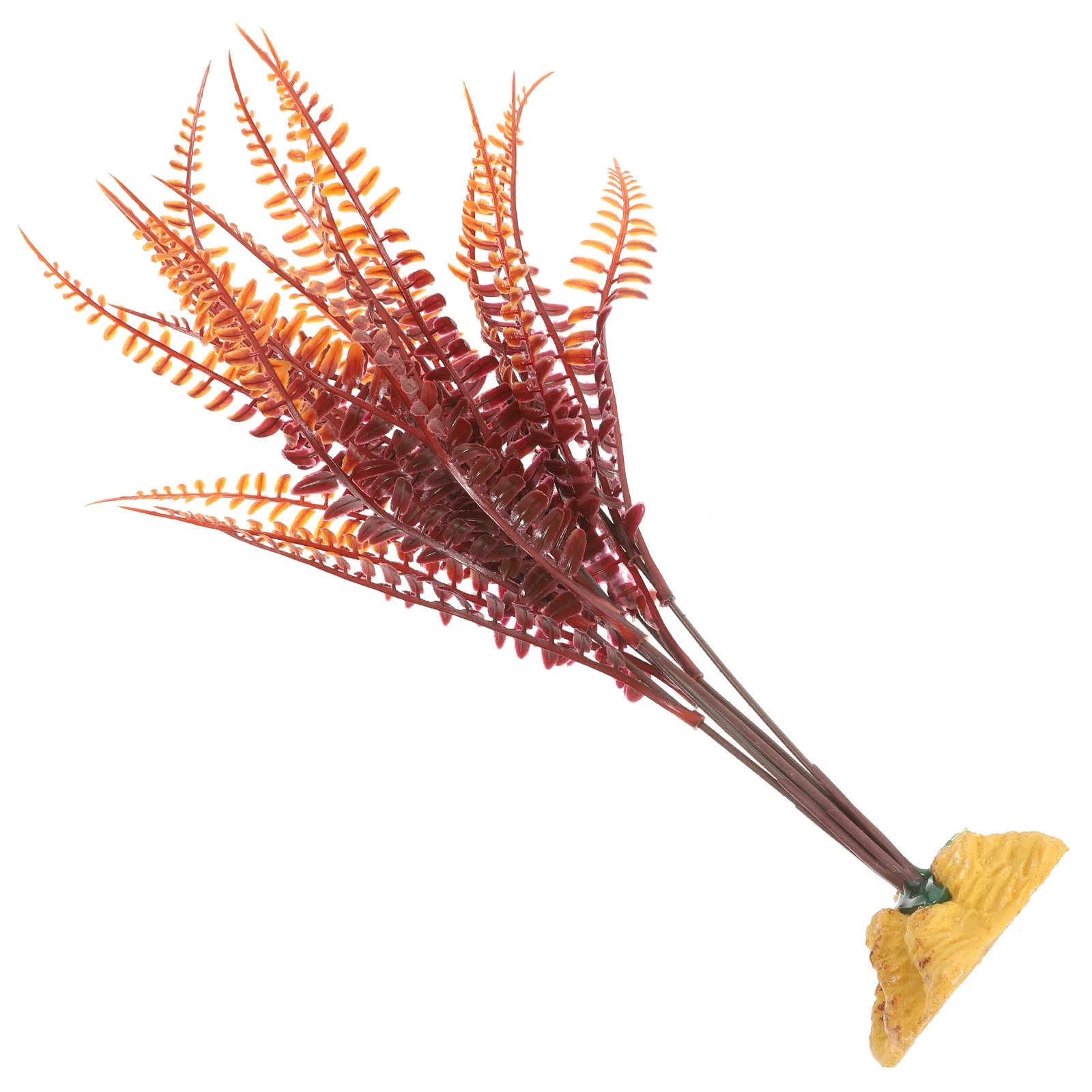 

Artificial Yellow Autumn Grass Fern Plants Realistic Plastic Reptile Terrarium Decor for Bearded Dragon Gecko Chameleon Tank