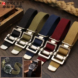 Canvas Breathable Vintage untuk for Rolex Black Green Water Ghost Hamilton Seiko Tudor 20mm 22mm watchband Kain Kepang Pria belt