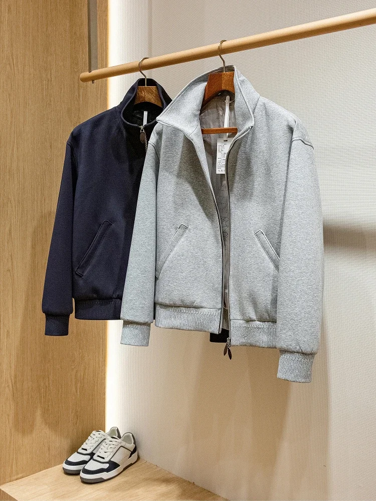 

BLT Comfortable Modal Air Layer Spring Men's Zero Sense Stand-Up Neck Casual Sweater Jacket