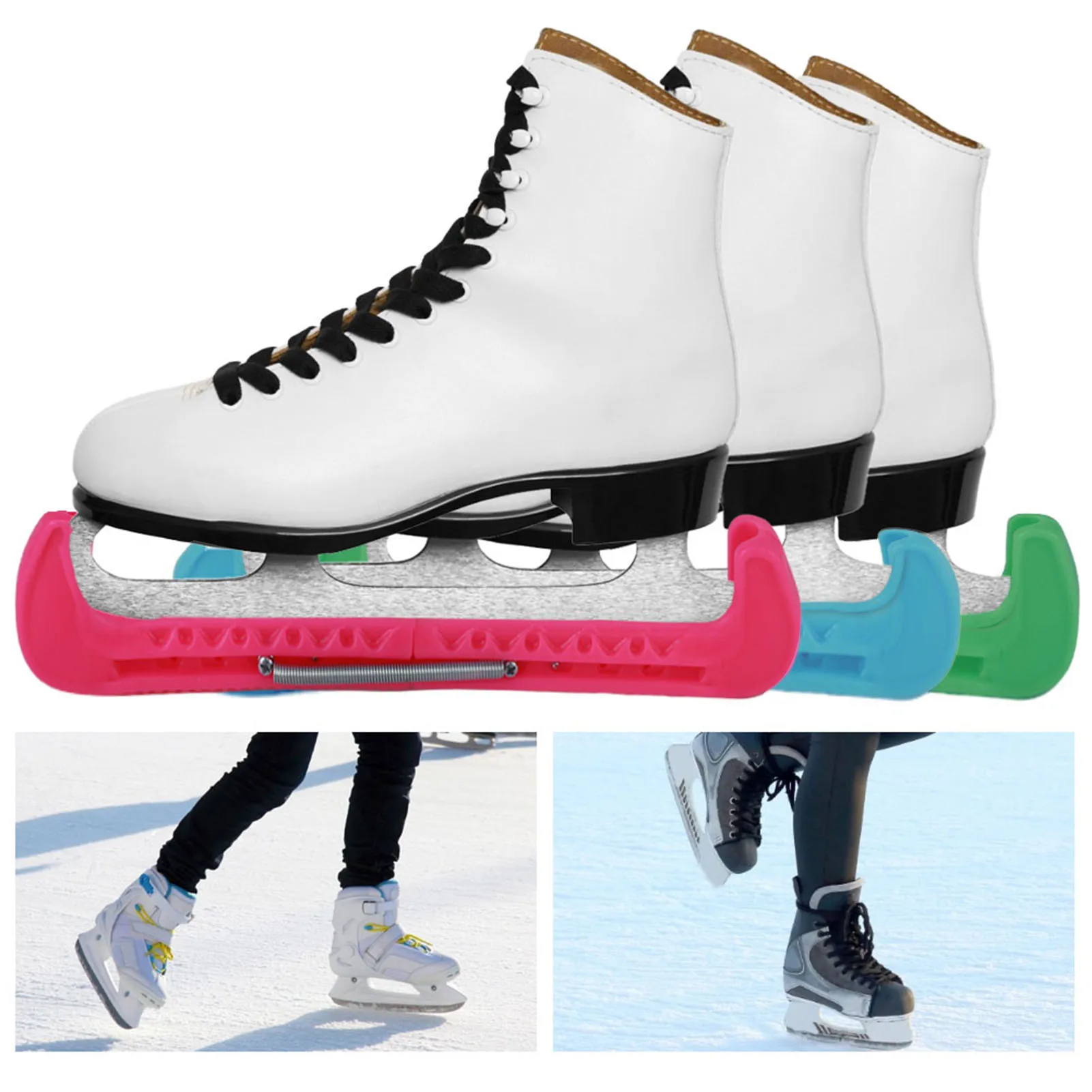 2Pcs Ice Hockey Figure Skate Walking Blade Guard Adjustable Skate Shoes Cover Ice Knife Blade Protective Guard Skate Protector