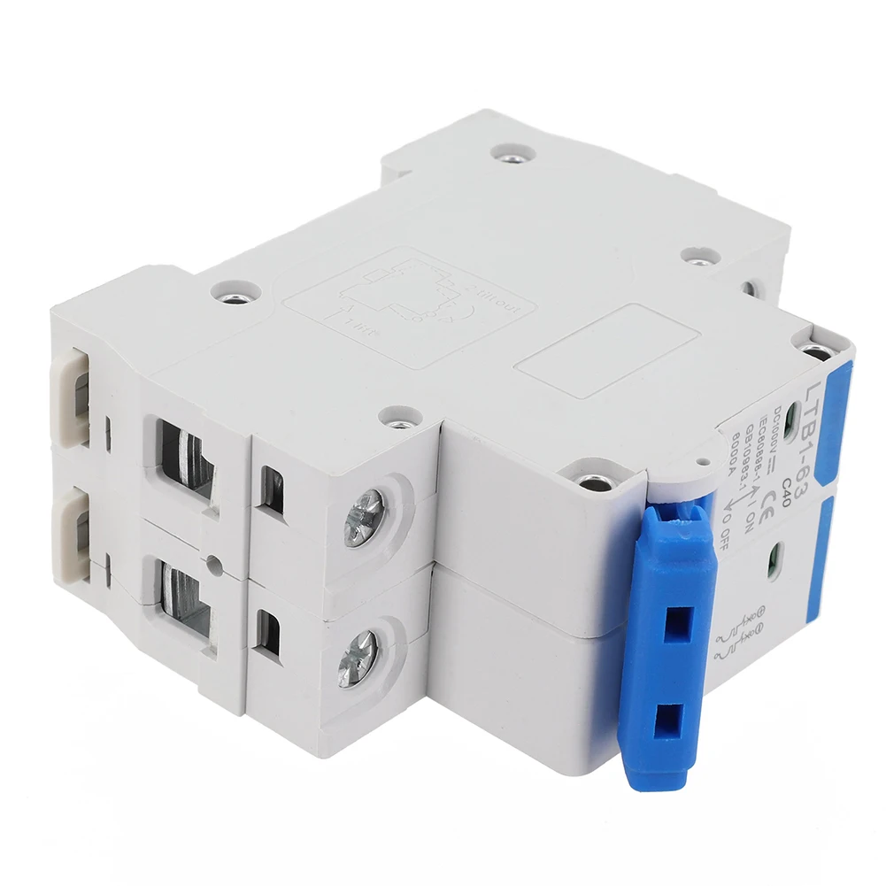 1000V DC 2P Circuit Breaker 40A Rated Current with DIN Rail Installation for Solar PV and DC Power Applications