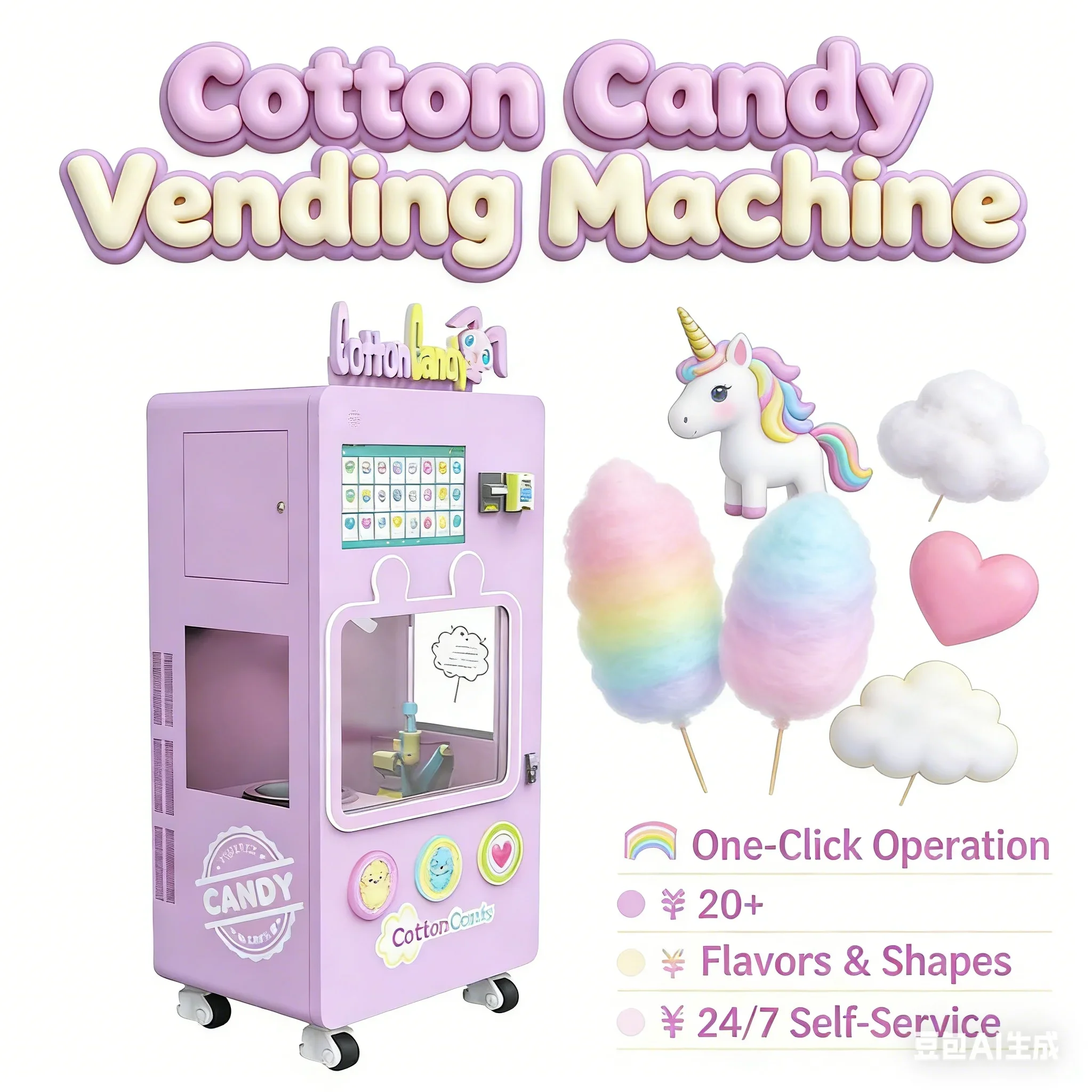 Customized New Design Cheap Commercial Cotton Candy Machine Cotton Candy Vending Machine
