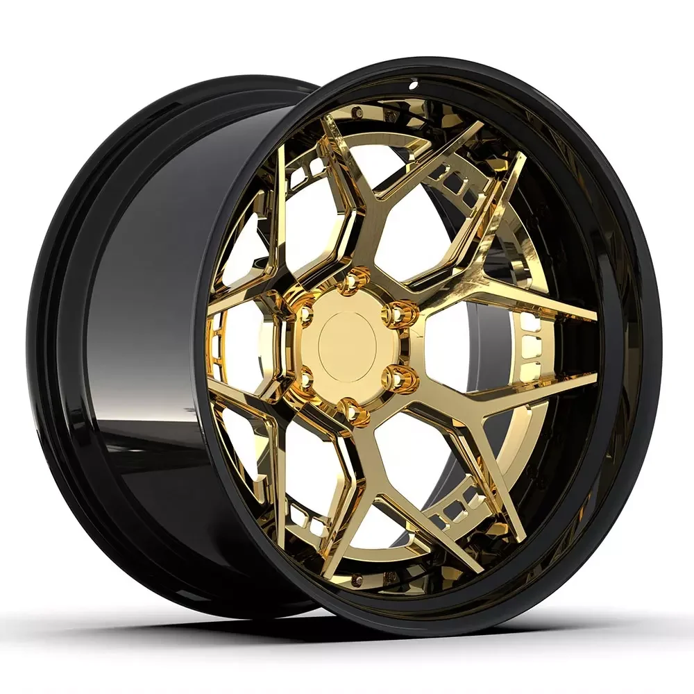 Custom Luxury Forged Wheels, Large Aluminum Cover With Gold Surface, Support Various Sizes Of Width And Finish 5