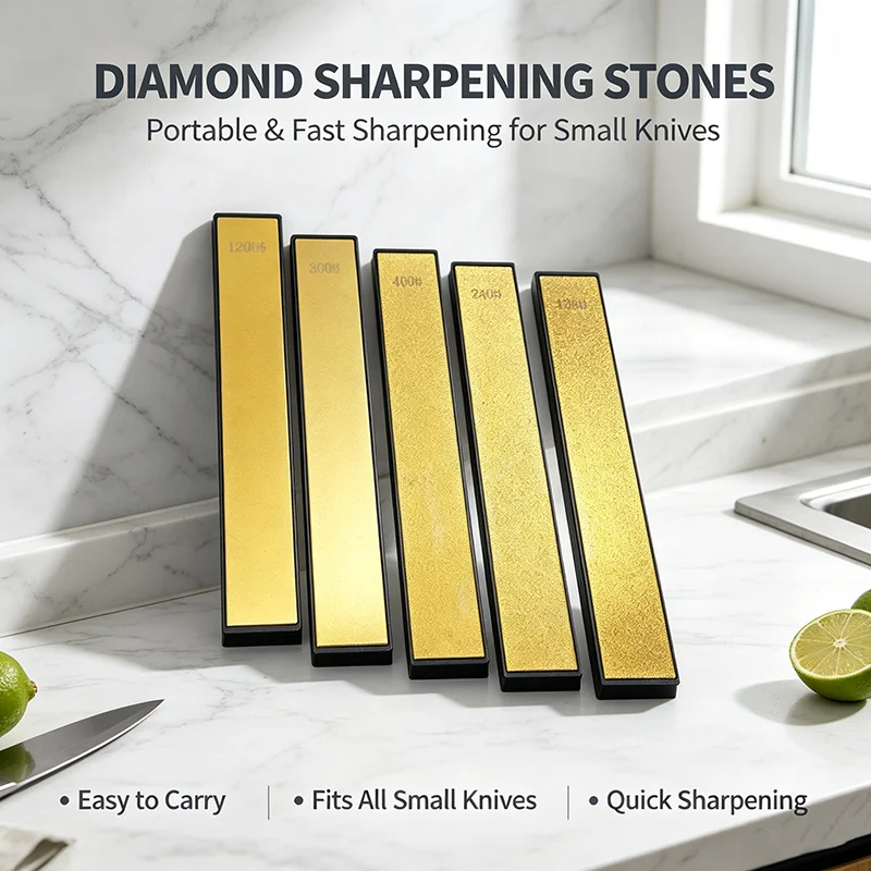 RUIXIN PRO Professional Knife Sharpening Stones Diamond Golden Whetstone Set Fixed Angle Knife Sharpener Kit With Base
