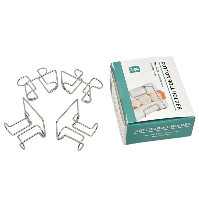 

8pcs Dental Cotton Roll Clip Holder Orthodontic Stainless Steel Tool Autoclavable Cotton Roll Holder for Dental Clinic & Lab
