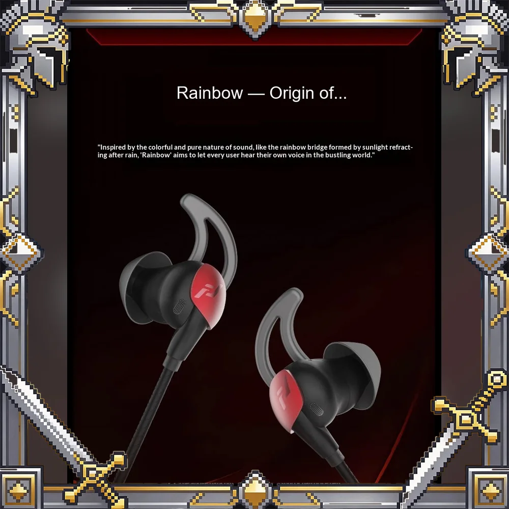 Feaulle Rainbow Wired In-Ear Gaming Earphones Hybrid Planar Dynamic Driver ANC Type-C Headset with Microphone For Gifts