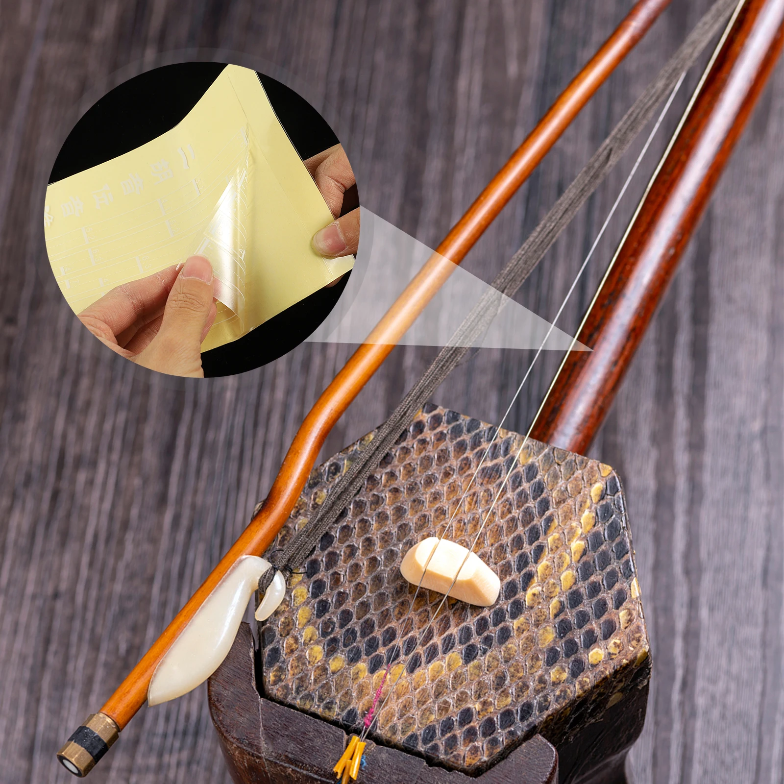 

4 Pcs Erhu Fingering Stickers Violin Fretboard Notes Clicker Guitar Chord Black Accessories