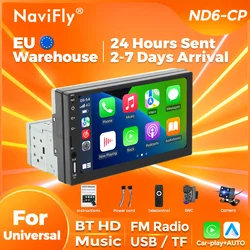 ND6-CP Navifly 7-calowy odtwarzacz multimedia radiowe MP5 nadaje się do uniwersalnych samochodów obsługuje auta SWC kamera cofania carplay + auto