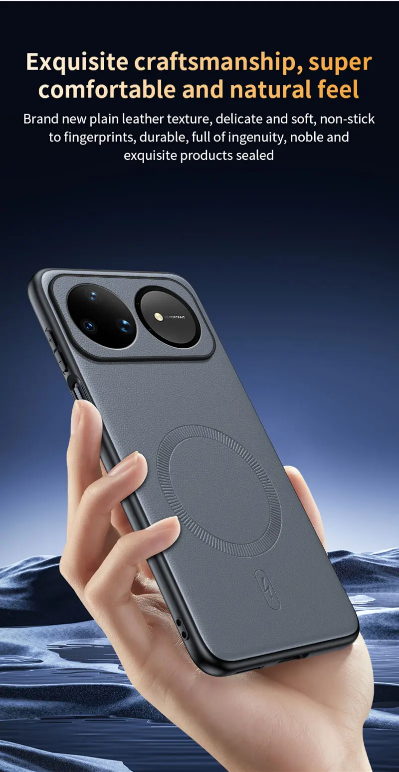 Für Huawei Nova 16 Ultra: Magnetische Lederhülle mit Schutzfunktion, Anti-Fingerabdruck, rutschfest, aus PC+TPU. – Detail 14
