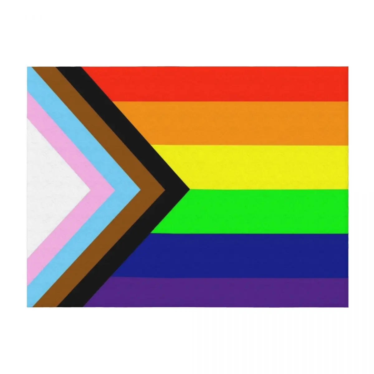 

inclusive progress pride flag! Throw Blanket bed plaid Vintage Thermal Single Blankets