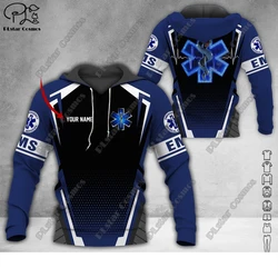Custom Name EMS Emergency Medical Service Uniform 3D Printing Hoodie Street Women Men Pullover/Sweatshirt/Zip Hoodie A2