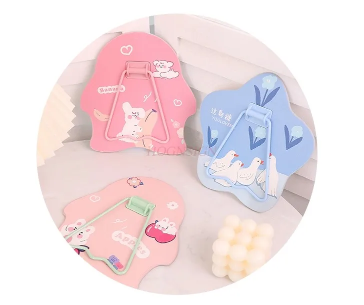 Unregelmäßiger Spiegel, niedlicher kreativer Schlafsaal, tragbarer Klapptisch aus Glas, Make-up-Spiegel für den Haushalt