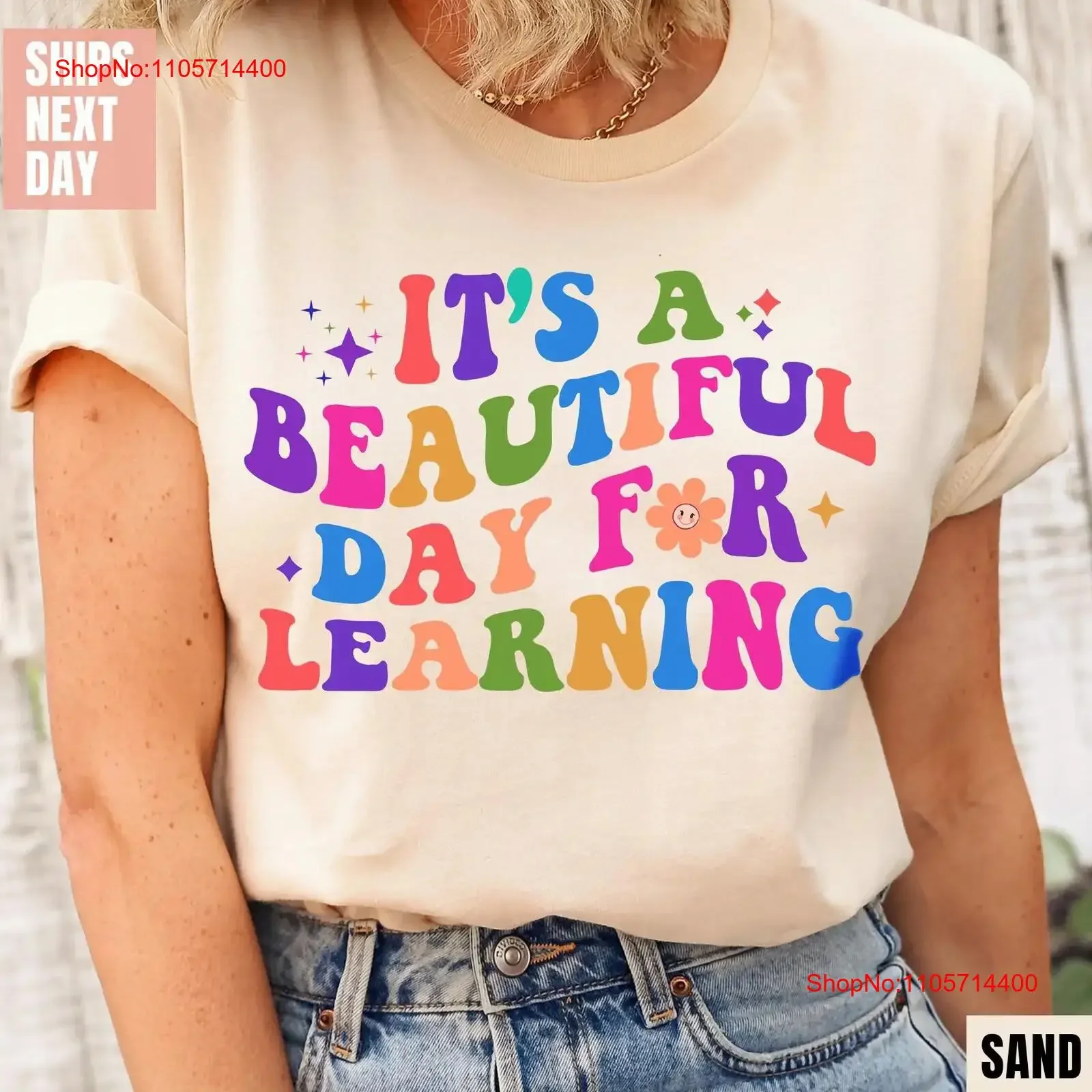 Its A Beautiful Day Teacher T Shirt Back to School Retro Kindergarten First for Learning Appreciation vintage Washed Unisex