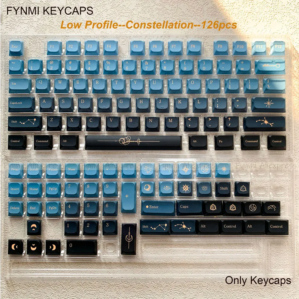 Fynmi Constellation Theme Low profile 126keys Keycaps ANSI keycaps  PBT keycaps Dye Sublimation for mechanical keycaps