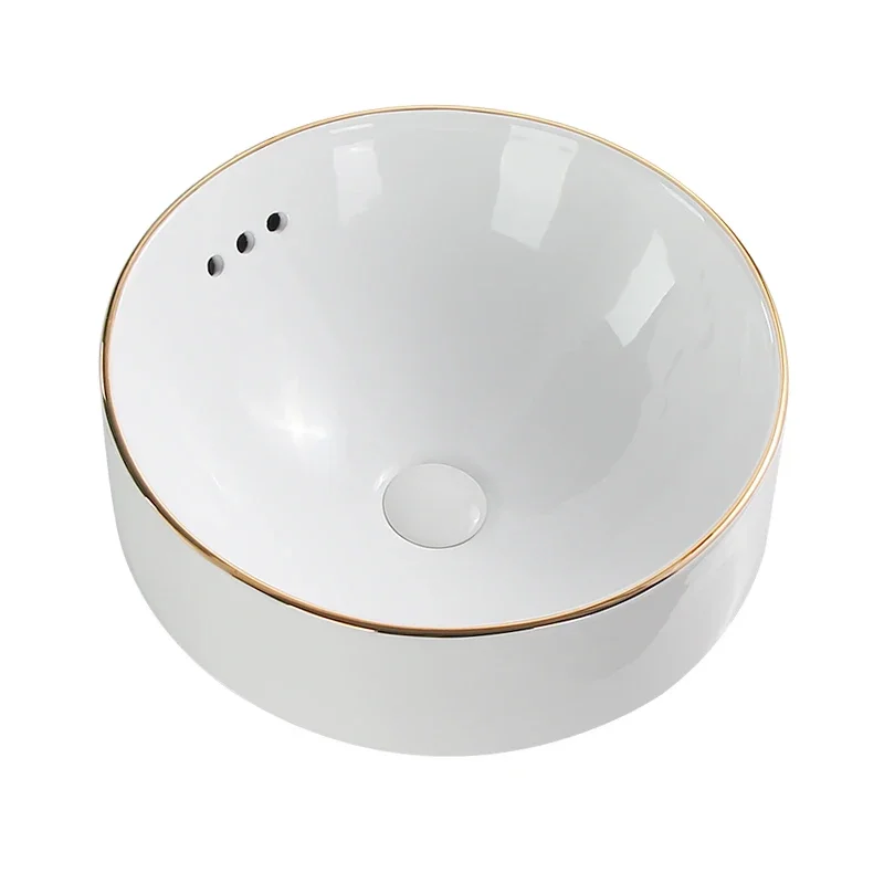 Phnom Penh Semi-embedded Washbasin Taichung Basin Round Ceramic Toilet Wash Bathroom Cabinet Household Basin