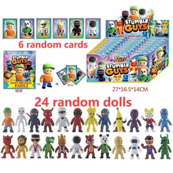 24pcs/box Stumble Guys Action Figures & Cards Cartoon Game Model Statue Multiplayer Challenge Type Anime Collection Kids Gifts