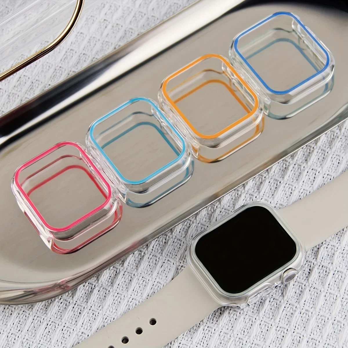 Luminous Cover for Apple Watch Case Ultra 42mm 46mm 45mm 44mm 41mm 40mm 49mm Frame Protector Case for IWatch Serie 10 9 8 7 SE 3