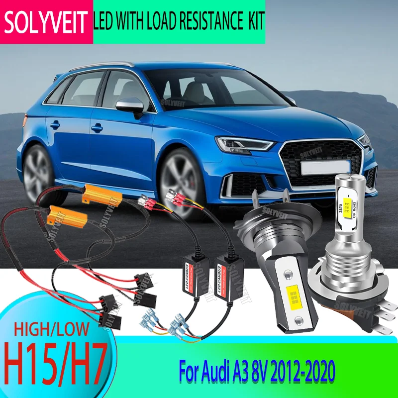 

Shine Through the Wet: IP67 LED H15/H7 High Low Beam With load resistance Kit For Audi A3 8V 2012 2013 2014 2015 2016 2017-2020