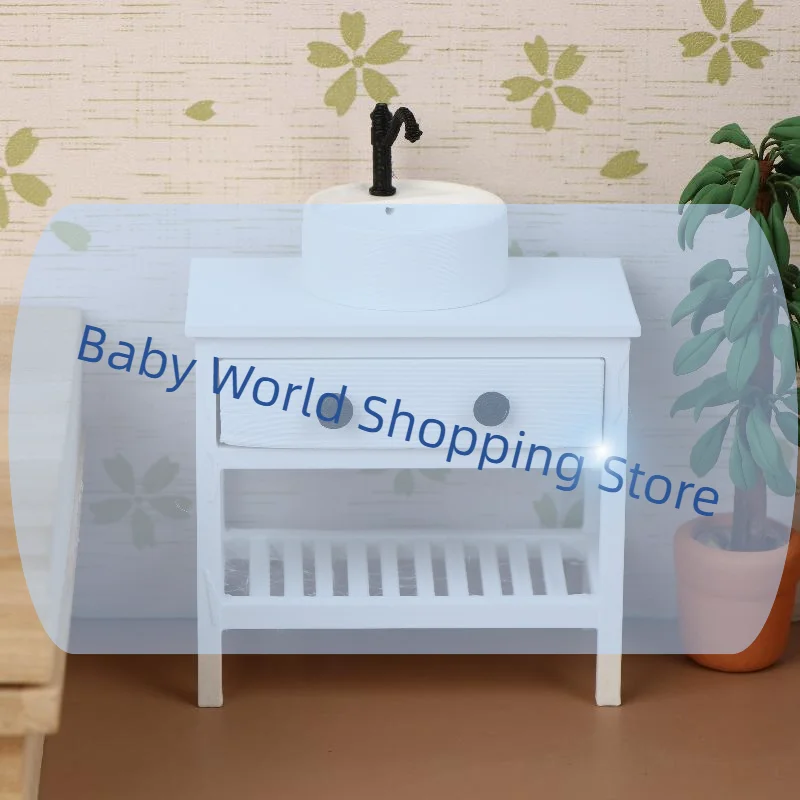 

1/12 кукольный домик, имитация раковины, модель шкафа, кукольный домик, мебель для ванной комнаты, украшение, кукольный дом, живая сцена, орнамент, игрушки