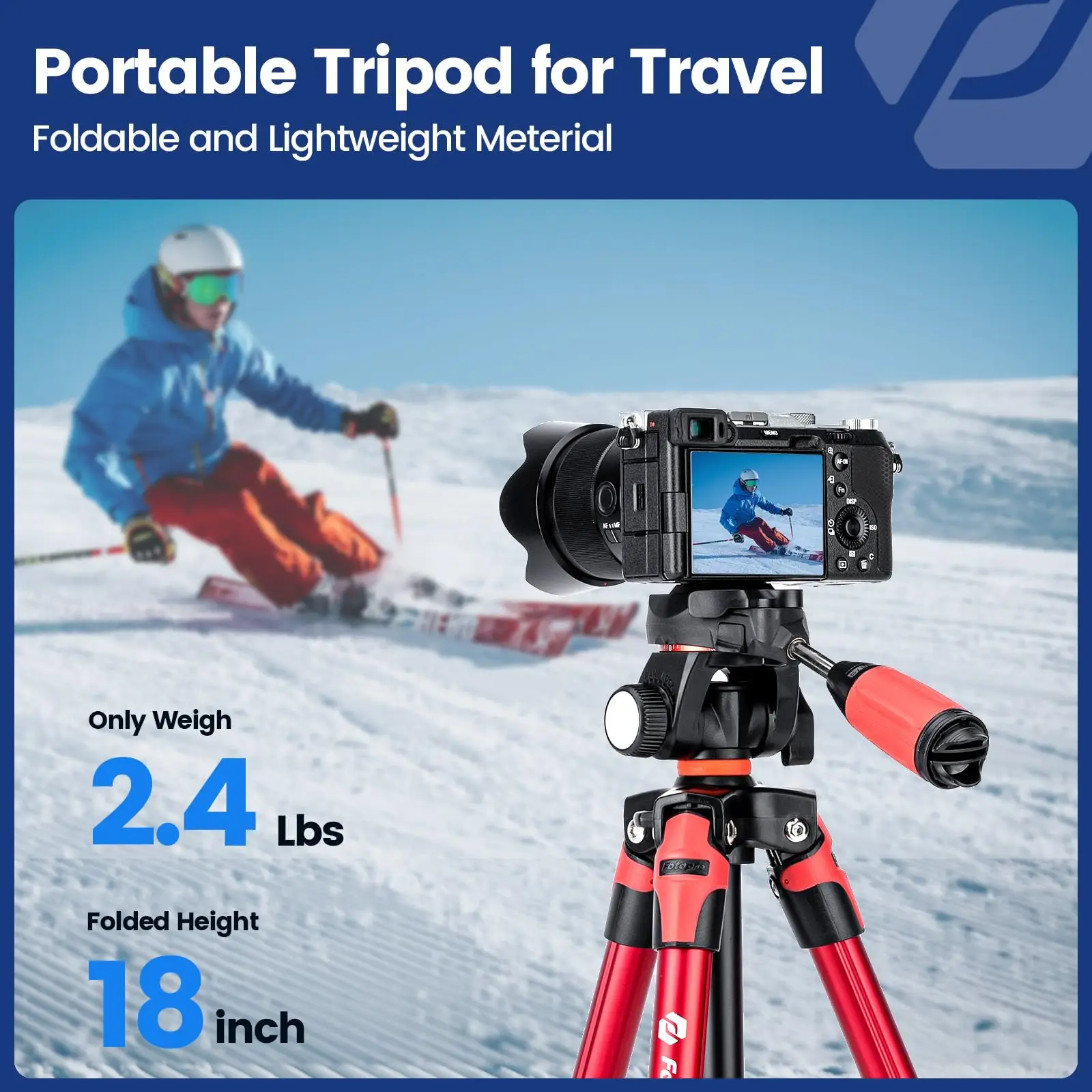 Fotopro S3 Camera Tripod with Carry Bag 1/4 Screw Quick Release Plate Travel Tripod for Phone DSLR Camera