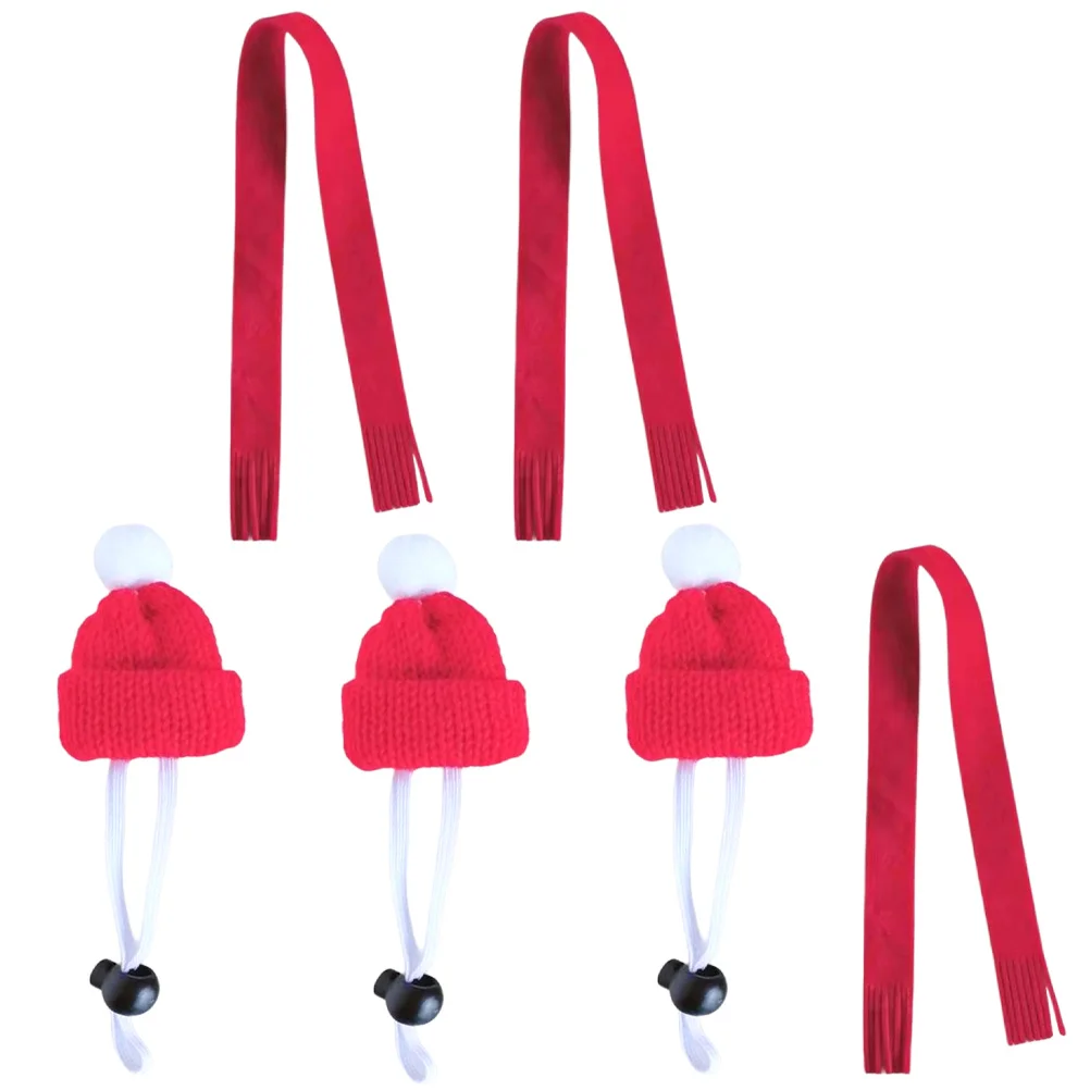 

1 set Knitted Pet Yarn Hat Small Size For Hamster Guinea Pig Squirrel Kitten Adjustable Reusable Holiday Party Photo Prop