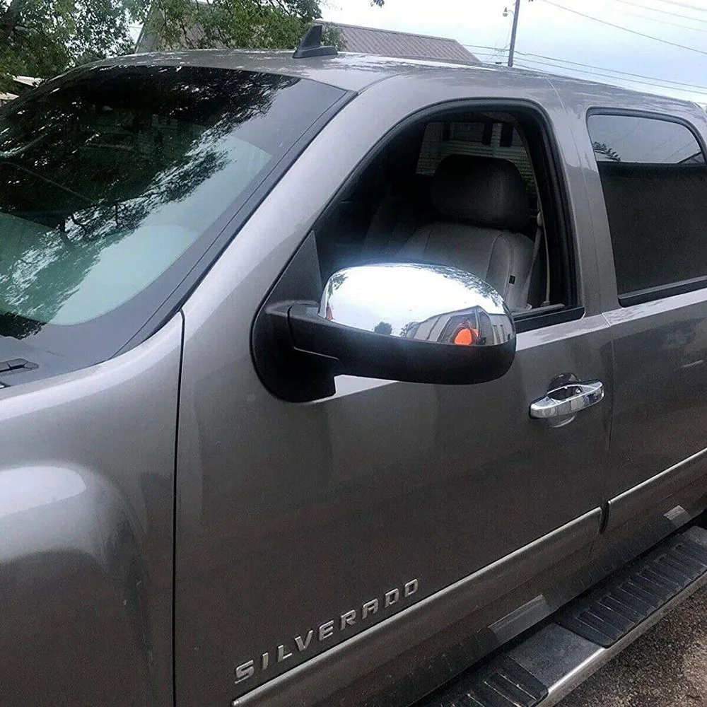 

Chrome Side Rear View Upper Mirror Caps For Silverado Sierra GMC Sierra Truck 2007-2013