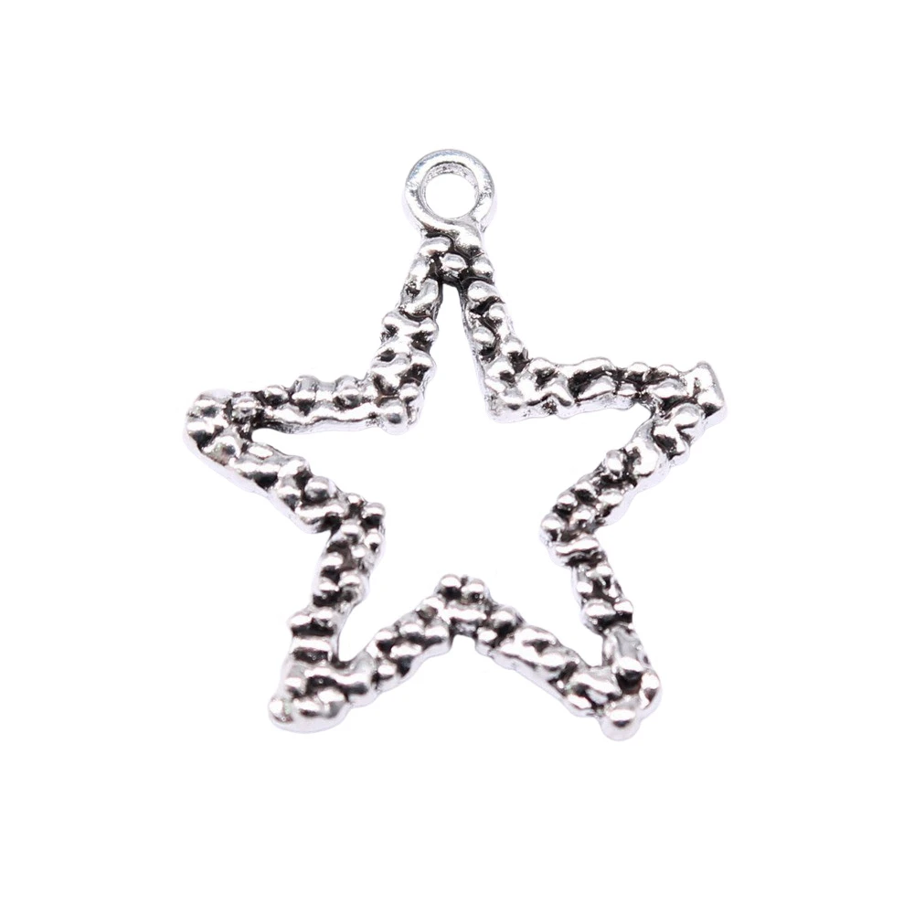 Nail Charms Hollow Star Charms Jewelry And Accessories 26x21mm 20pcs