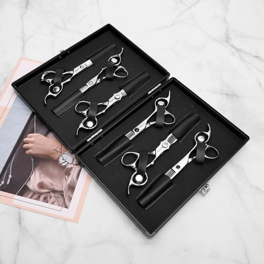

Hairdressing Hair Scissors Storage Box Barber Tool Shockproof Fall Hard Leather Toolbox Portable Toolkit Shears Storage Case