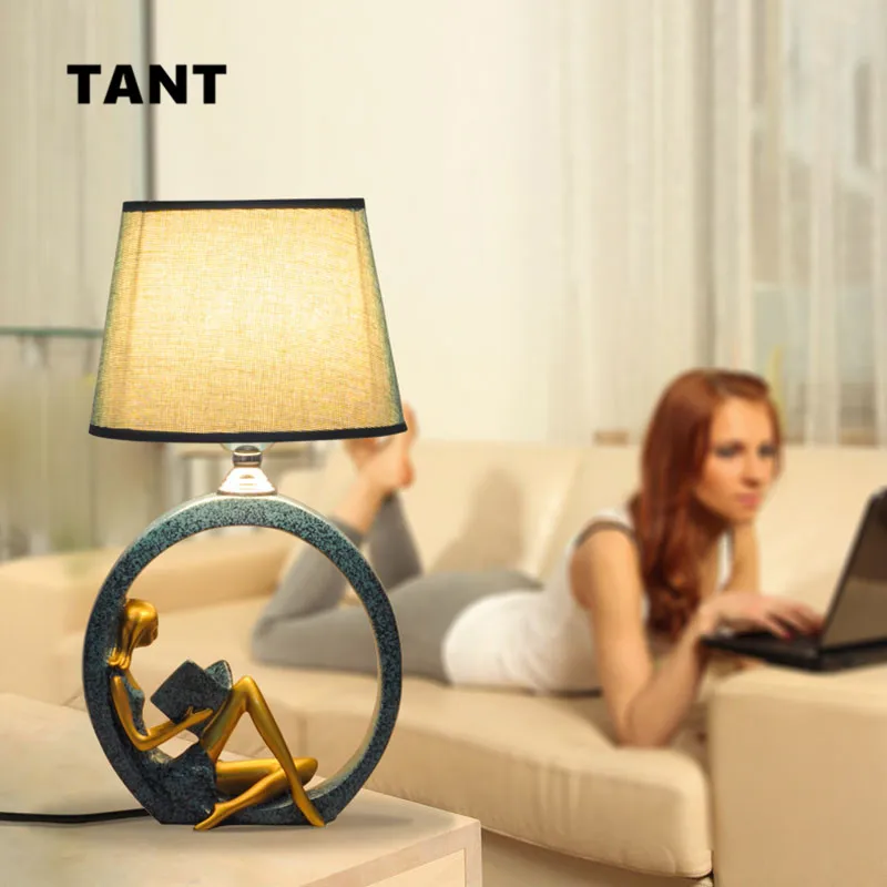 Modern Nordic Led Bedroom Bedside Lamp Study Couple Creative Sculpture Romantic Living Room Art Decorative Eye Protection Lamp