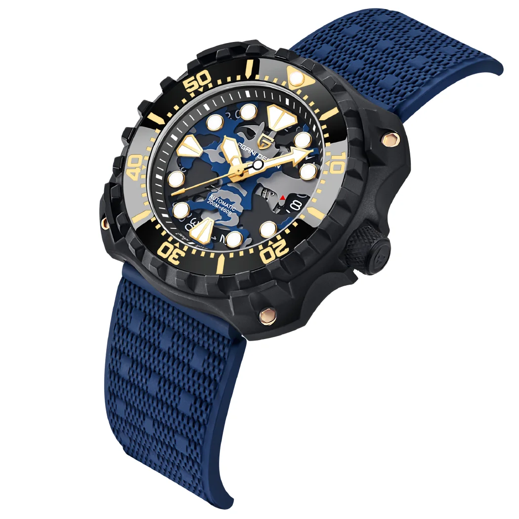 PAGANI تصميم جديد للرجال ساعات اليد الميكانيكية الفاخرة التلقائي ساعة للرجال الأسود الصلب 100 متر مقاوم للماء NH35 ساعة
