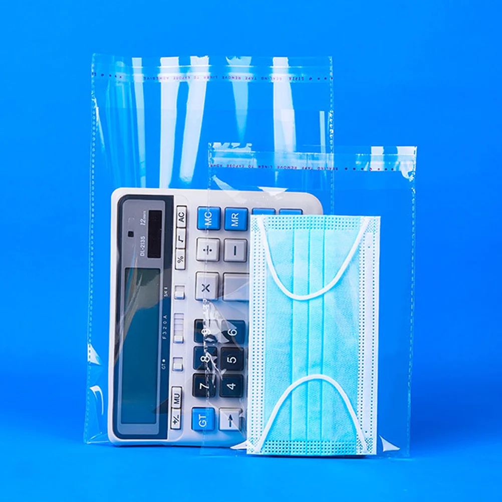 

200Pcs Self-Adhesive Clear Storage Bags Large Capacity Multi-Use Packing Bags Small Business Shirt Packaging Storage Bag