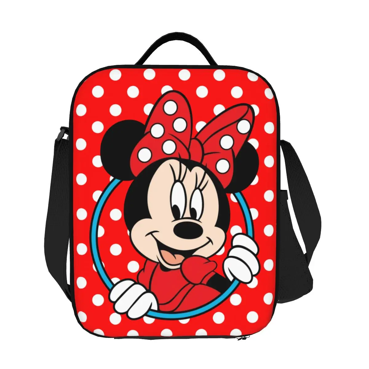 Niestandardowa torba na lunch Happy Minnie Mouse Mężczyźni Kobiety Cooler Ciepłe izolowane pudełka na drugie śniadanie dla dzieci w wieku szkolnym