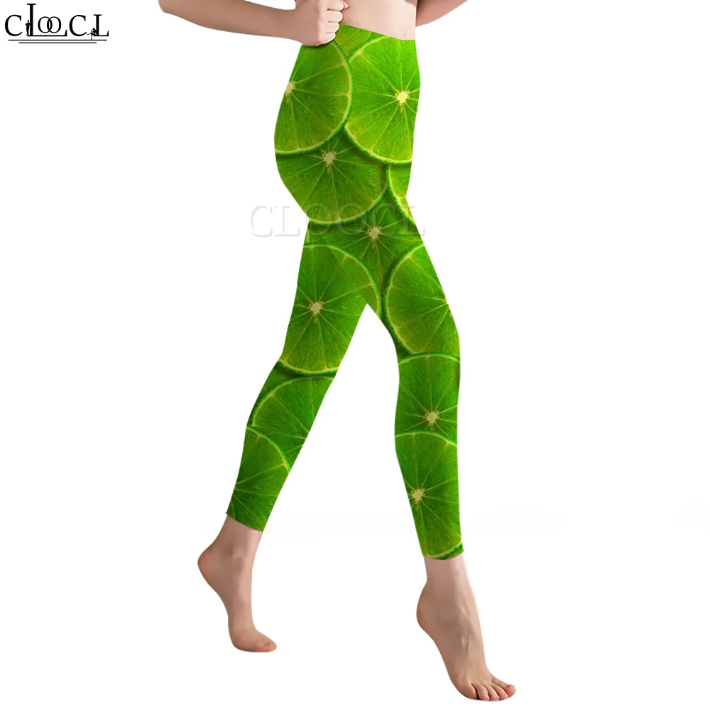 CLOOCL Fashion Casual Women Legging Lime Fruit Slices Pattern 3D Printed Trousers dla kobiet Gym Workout Sexy Yoga Pants