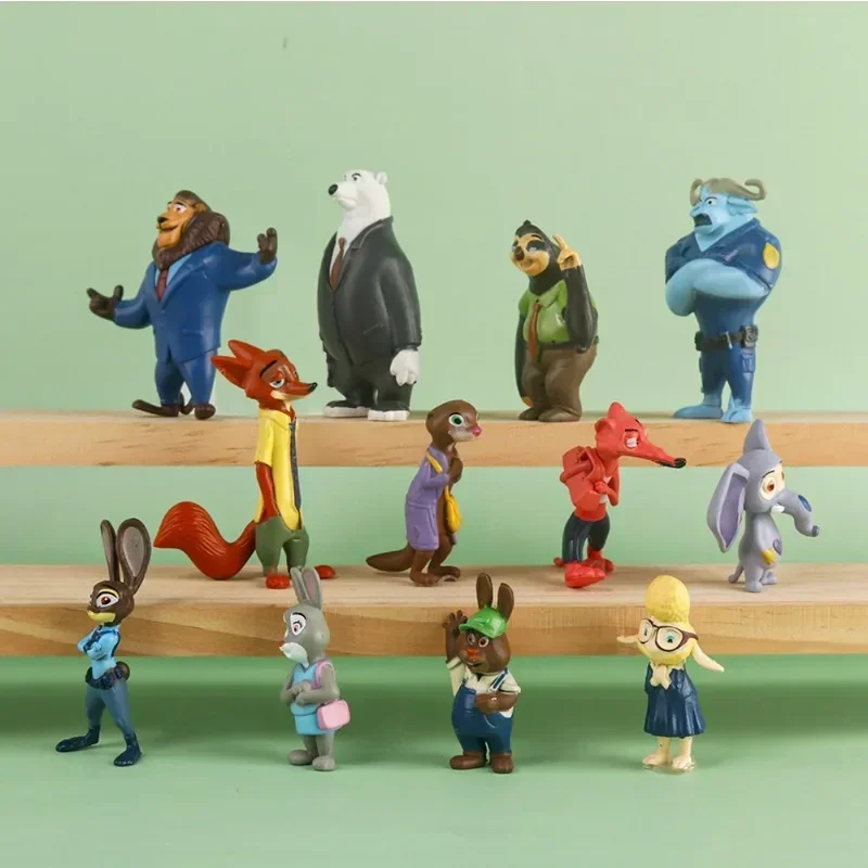 12 stücke Zootopia Metropolitan Kreative Cartoon Puppen Männliche und Weibliche Ornamente Wald Tiere Micro Landschaft Dekoration Lieferungen