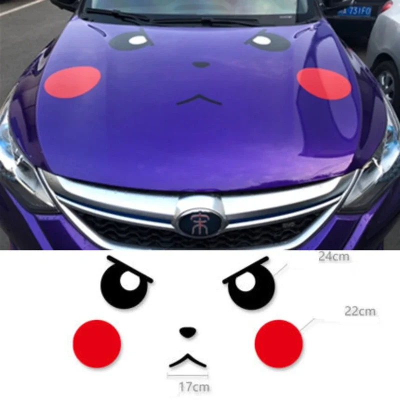 Pokemon Car Hood Decoration Sticker Cartoon Pikachu Expression Sticker Animation Peripheral Children\'s Toys Birthday Gift