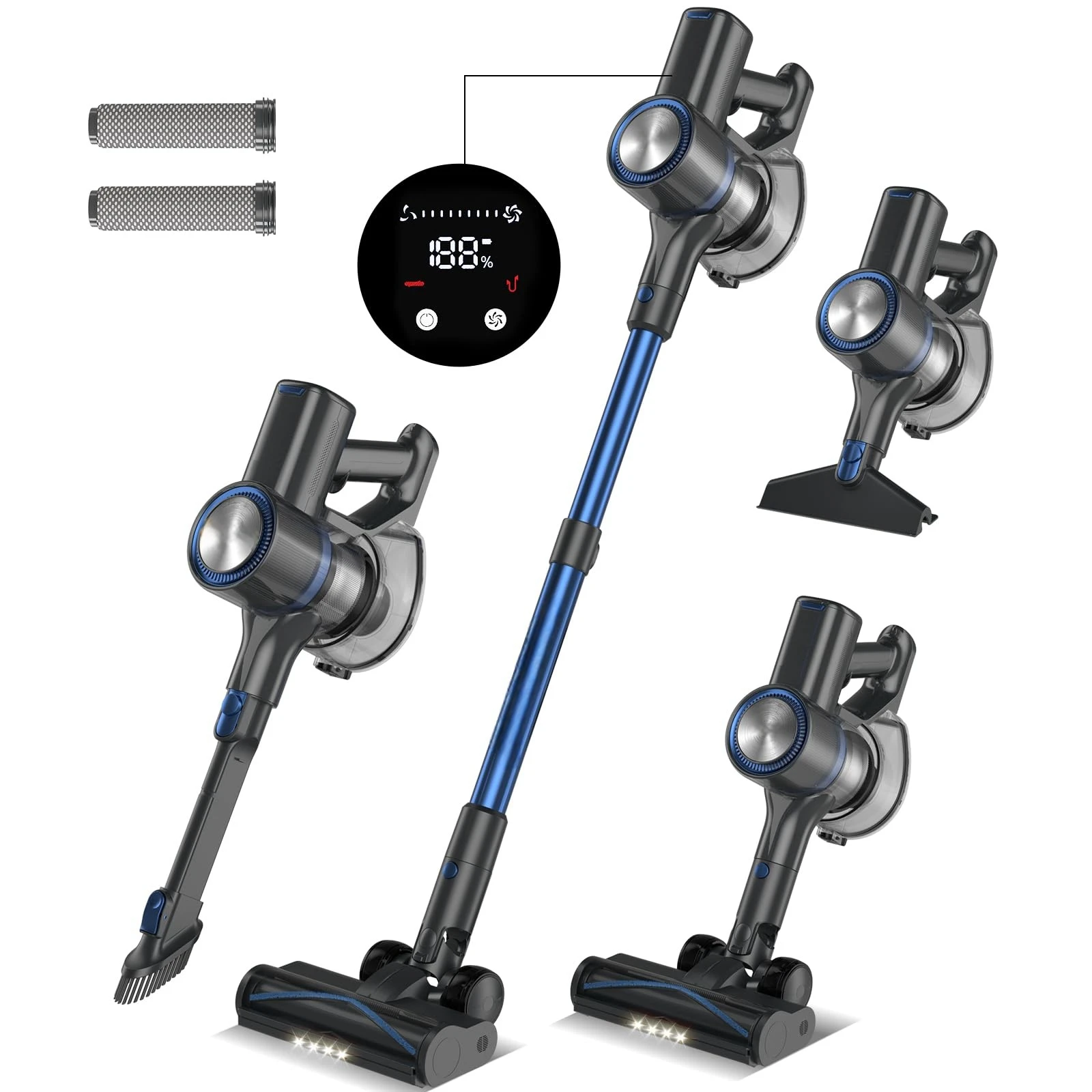 Lightweight Stick Vacuum Cleaner, Cordless Vacuum Sweepers, Great for Pet Hair & Hard Floor, Blue, New Model A28