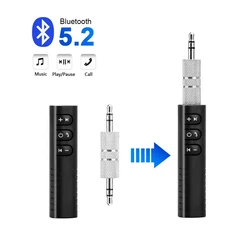 Mini Wireless Bluetooth 5.2 Receiver, 3.5mm AXU Car Bluetooth Transmitter Adapter, Suitable for Car Music/Audio/Headphone Receiv