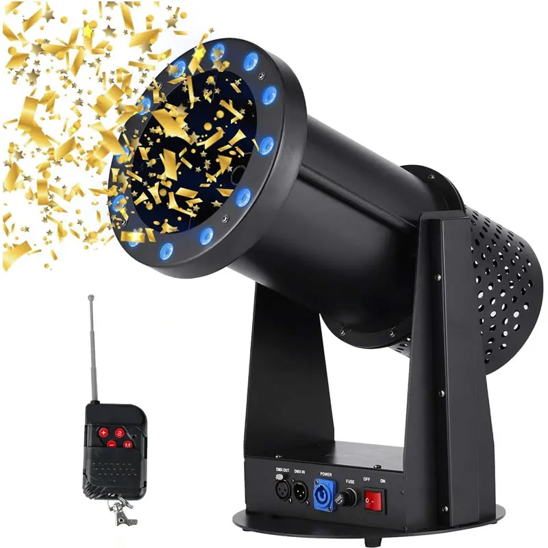 1500W Confetti Cannon Machine 12LED RGB CO2 Confetti Machine for Wedding Party Event Colorful Paper Blower