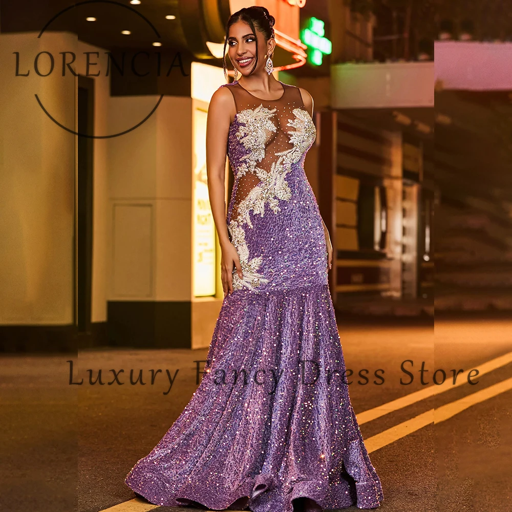 ชุดราตรีปักเลื่อมวิบวับสำหรับผู้หญิง คริสตัลทรงเมอร์เมด ชุดออกงานกลางคืน ปี 2025 แบบสั่งตัดได้ ไม่มีแขน vestidos largos fiesta