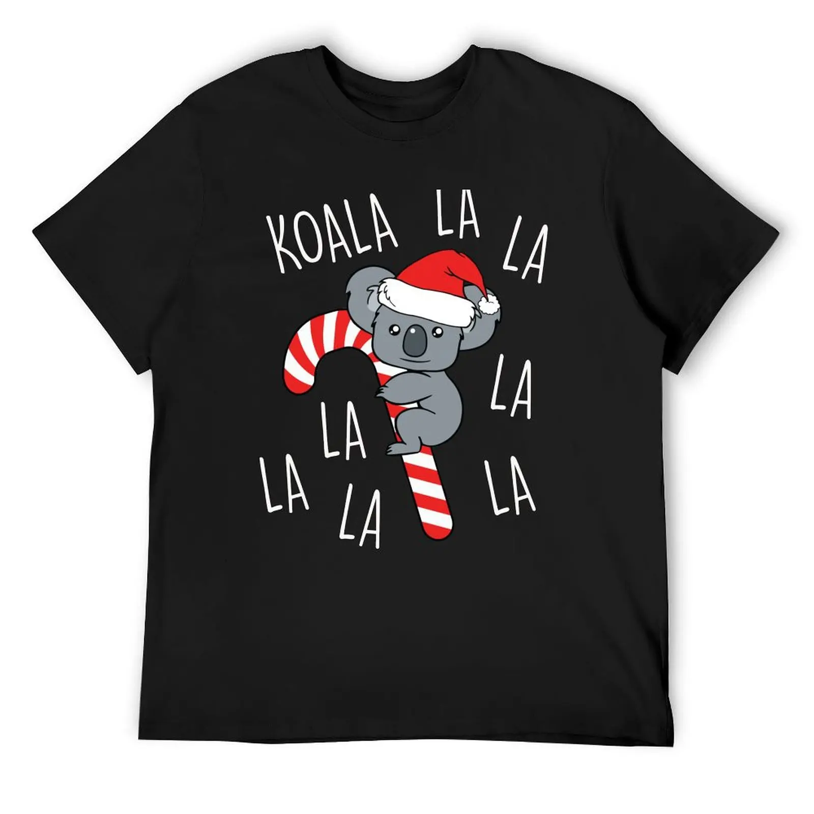 

Koala La La La Candy Cane Aussie Cute Australian Christmas T-Shirt anime t shirts blue archive baggy shirts mens funny t shirts